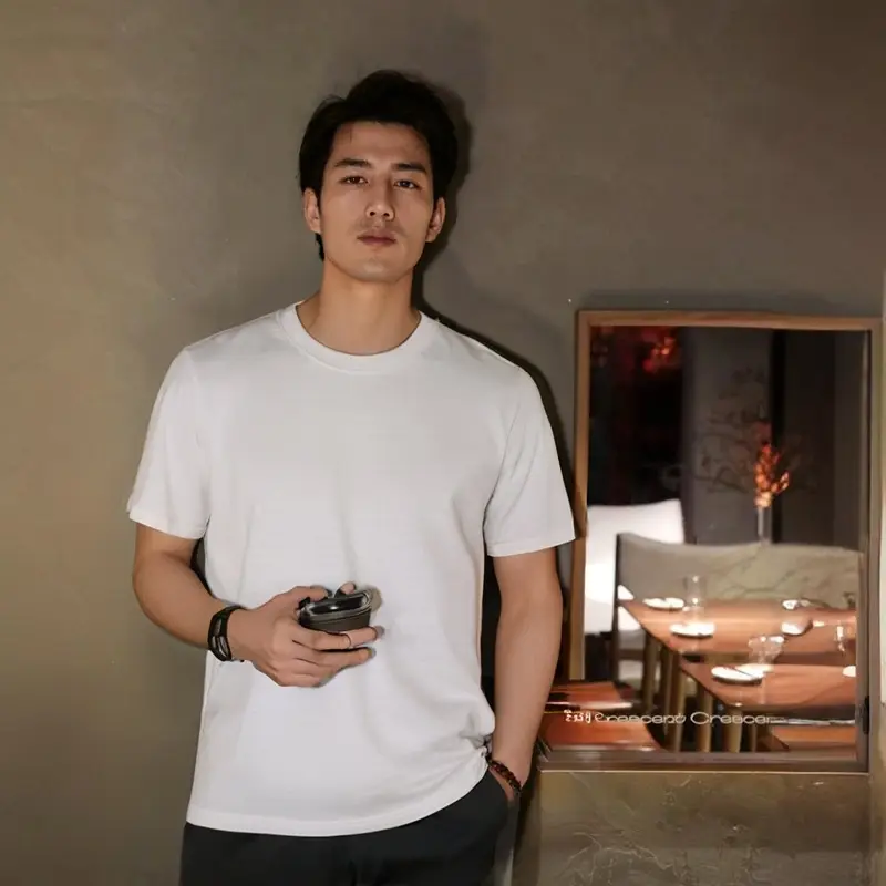 Men Cotton Crewneck T-Shirt Purple 250g - Image 15