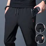 Men Grey Zipper Suit Plus Size Spring Autumn — feature 6