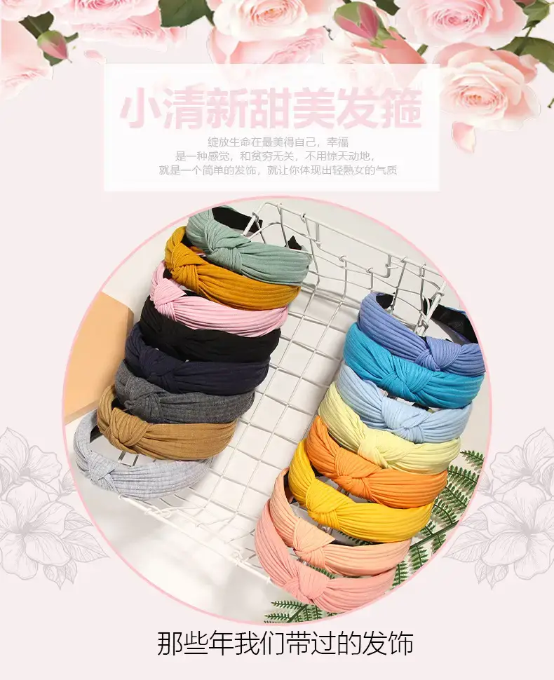Korean Style Yellow Knitted Headband for Women — feature 1