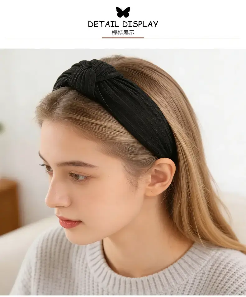 Korean Style Yellow Knitted Headband for Women — feature 7