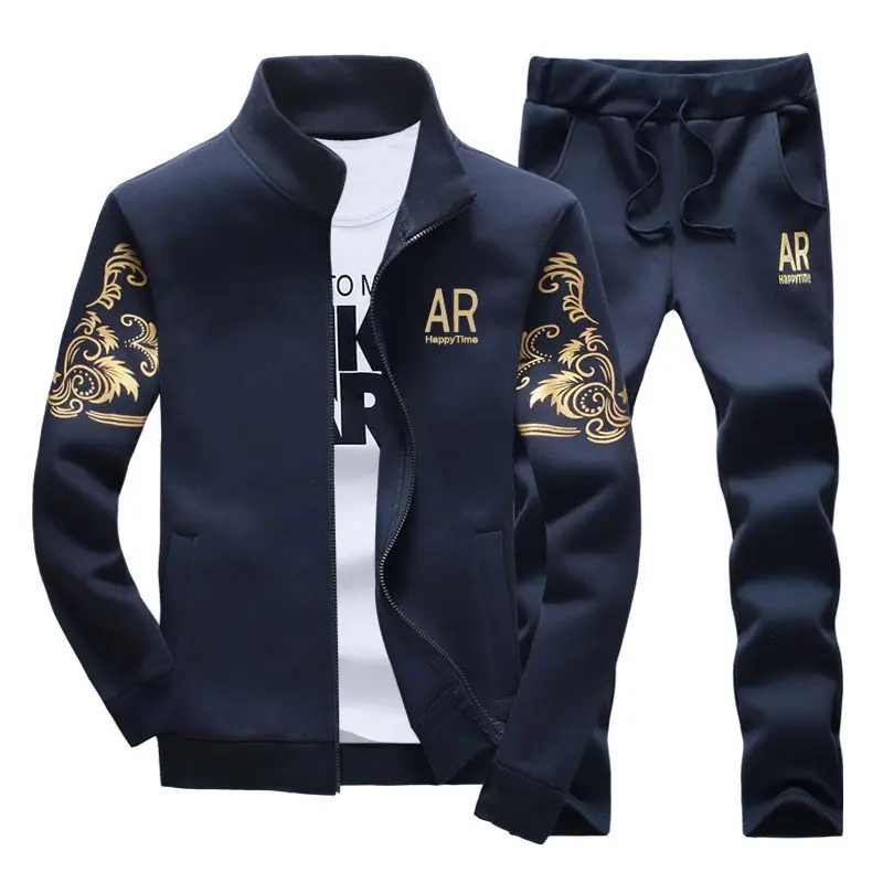 Men Black AR Graphic Sweatpants Set Slim Fit 2026 - Image 5