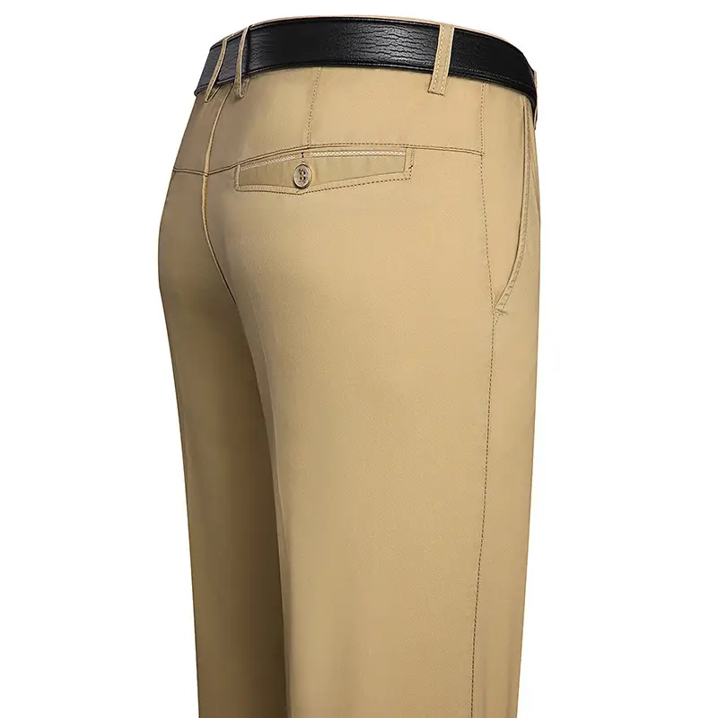 Cotton Summer Men's High Waist Pants Straight Business Casual - Image 3