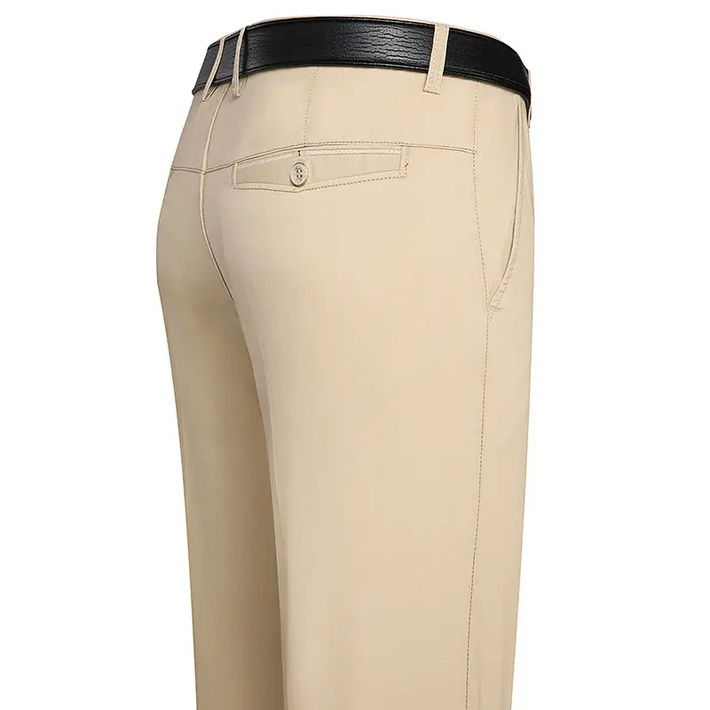 Cotton Summer Men's High Waist Pants Straight Business Casual - Image 5