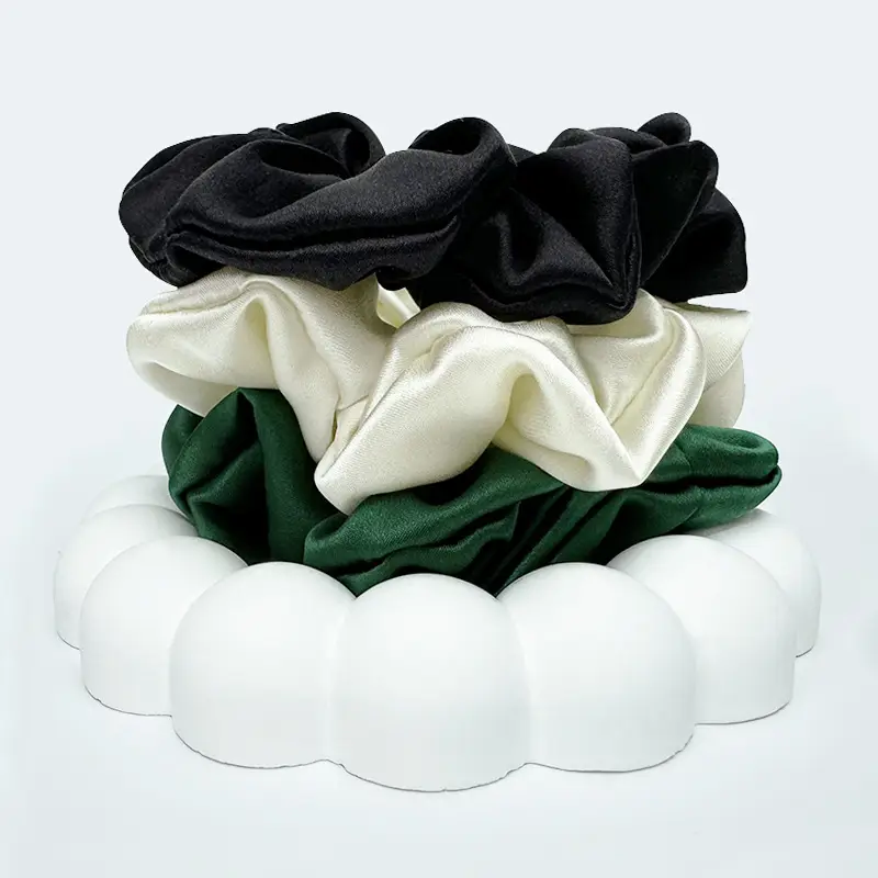 Silk Hair Ring 3.5cm Wide Color Silk Intestinal Ring Mulberry Silk Satin French Vintage Hair Rope Hair Band - Image 26