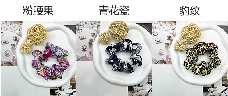 Silk Hair Ring 3.5cm Wide Color Silk Intestinal Ring Mulberry Silk Satin French Vintage Hair Rope Hair Band — feature 7