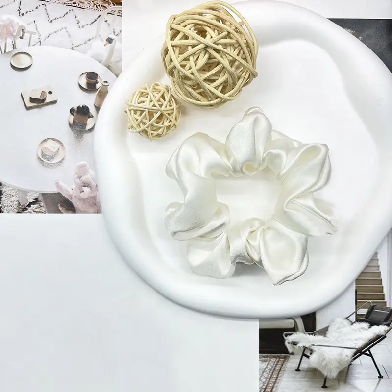 Silk Hair Ring 3.5cm Wide Color Silk Intestinal Ring Mulberry Silk Satin French Vintage Hair Rope Hair Band - Image 10