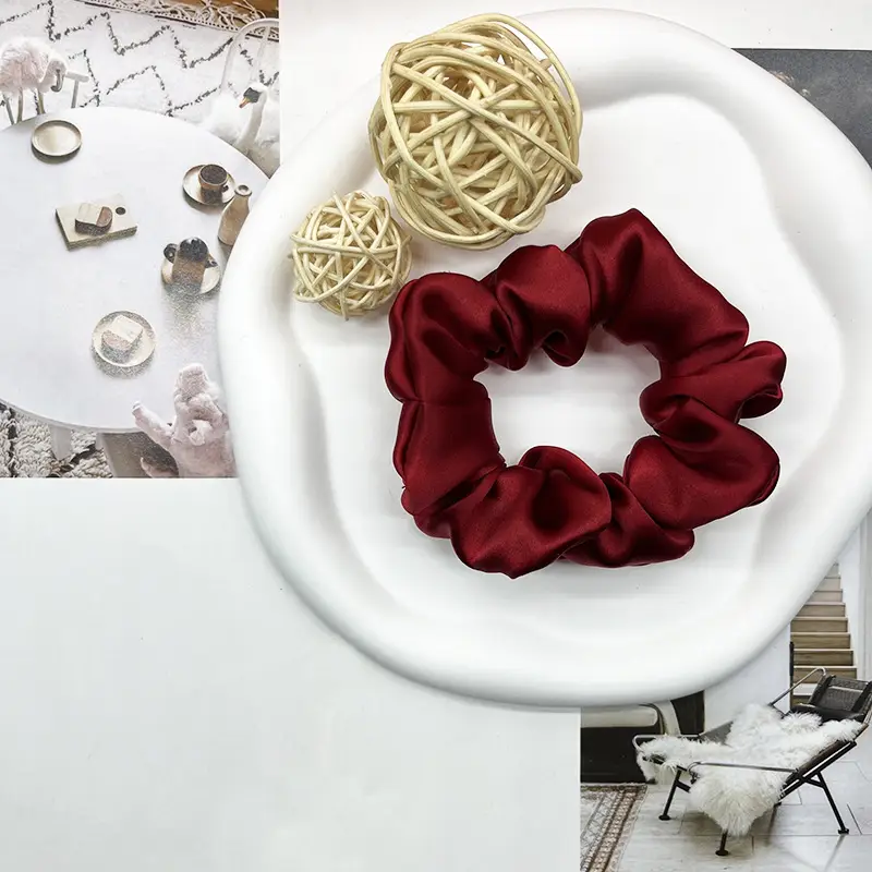 Silk Hair Ring 3.5cm Wide Color Silk Intestinal Ring Mulberry Silk Satin French Vintage Hair Rope Hair Band - Image 11