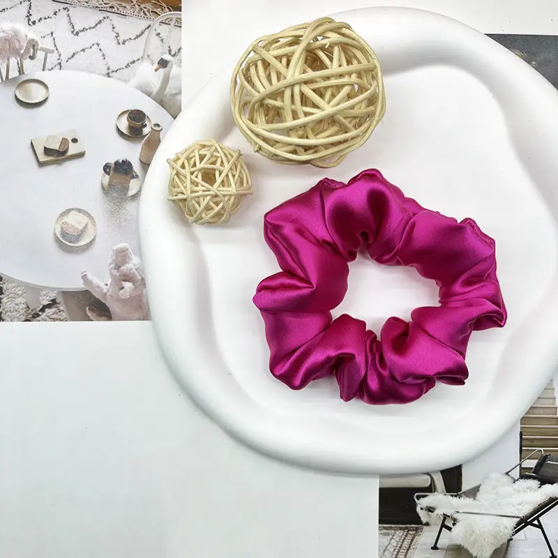 Silk Hair Ring 3.5cm Wide Color Silk Intestinal Ring Mulberry Silk Satin French Vintage Hair Rope Hair Band - Image 12