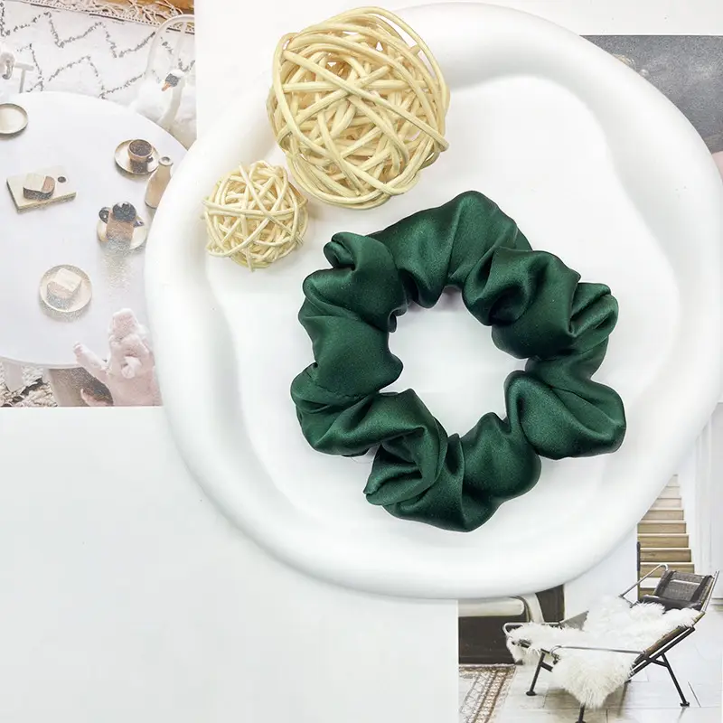 Silk Hair Ring 3.5cm Wide Color Silk Intestinal Ring Mulberry Silk Satin French Vintage Hair Rope Hair Band - Image 13