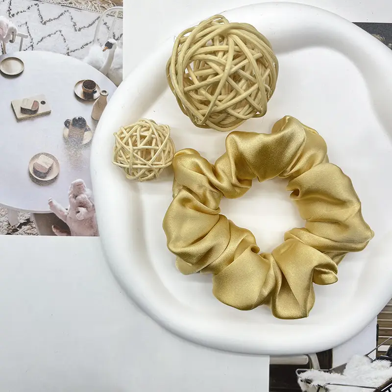 Silk Hair Ring 3.5cm Wide Color Silk Intestinal Ring Mulberry Silk Satin French Vintage Hair Rope Hair Band - Image 15