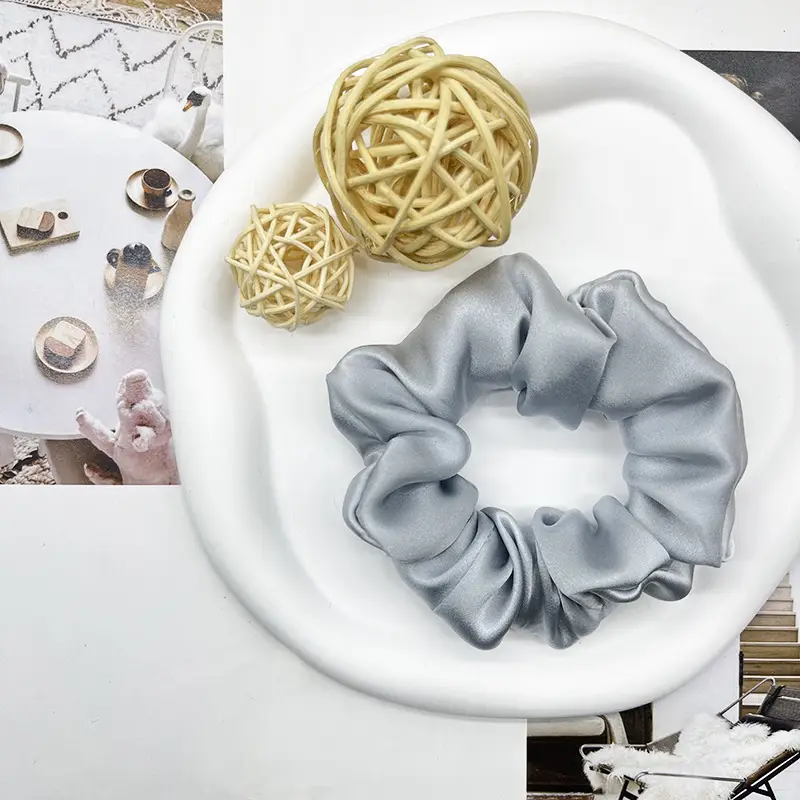 Silk Hair Ring 3.5cm Wide Color Silk Intestinal Ring Mulberry Silk Satin French Vintage Hair Rope Hair Band - Image 16