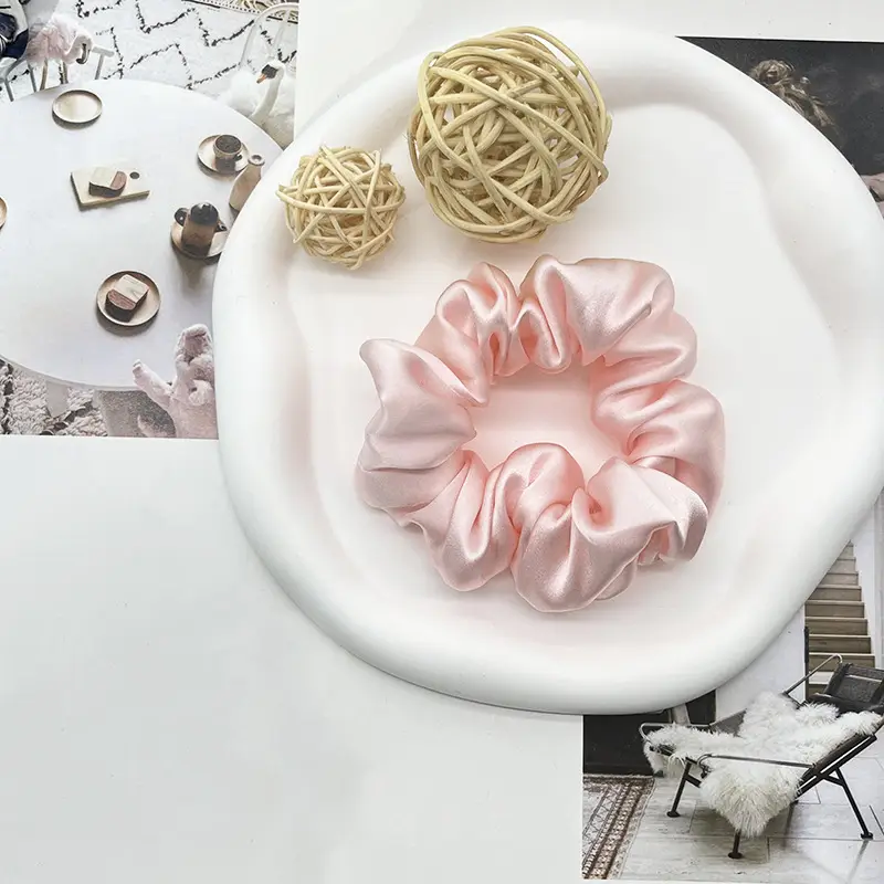 Silk Hair Ring 3.5cm Wide Color Silk Intestinal Ring Mulberry Silk Satin French Vintage Hair Rope Hair Band - Image 17