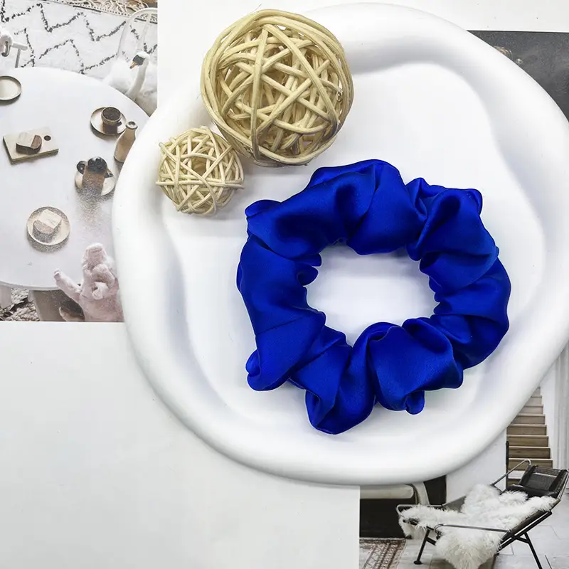 Silk Hair Ring 3.5cm Wide Color Silk Intestinal Ring Mulberry Silk Satin French Vintage Hair Rope Hair Band - Image 18