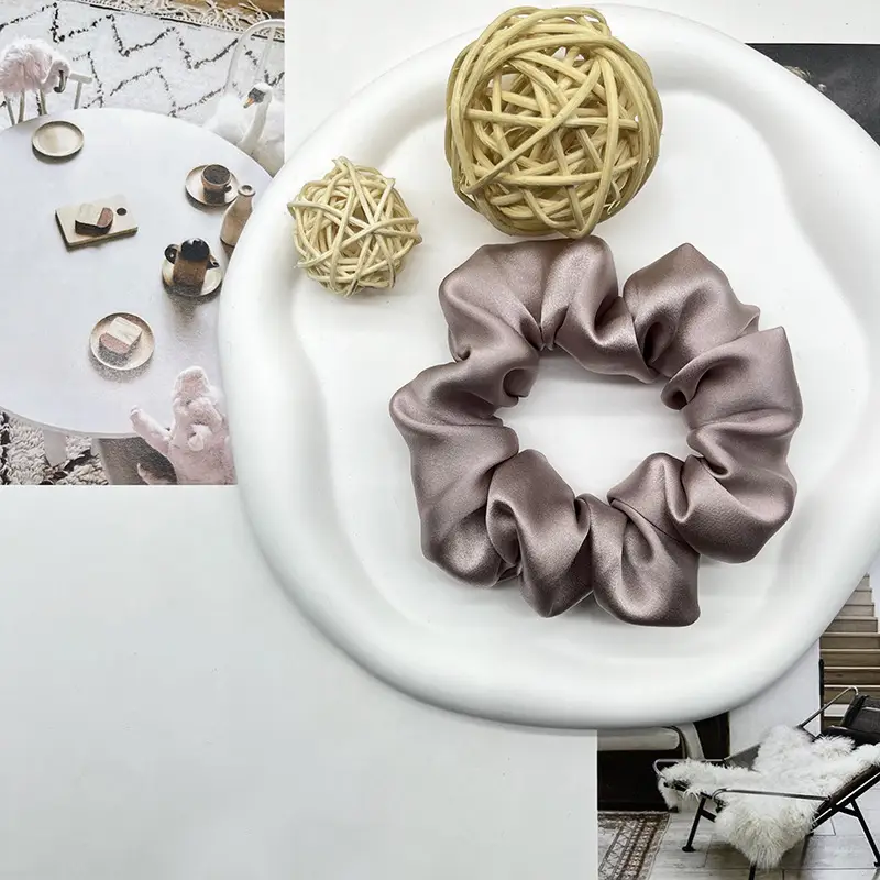 Silk Hair Ring 3.5cm Wide Color Silk Intestinal Ring Mulberry Silk Satin French Vintage Hair Rope Hair Band - Image 20