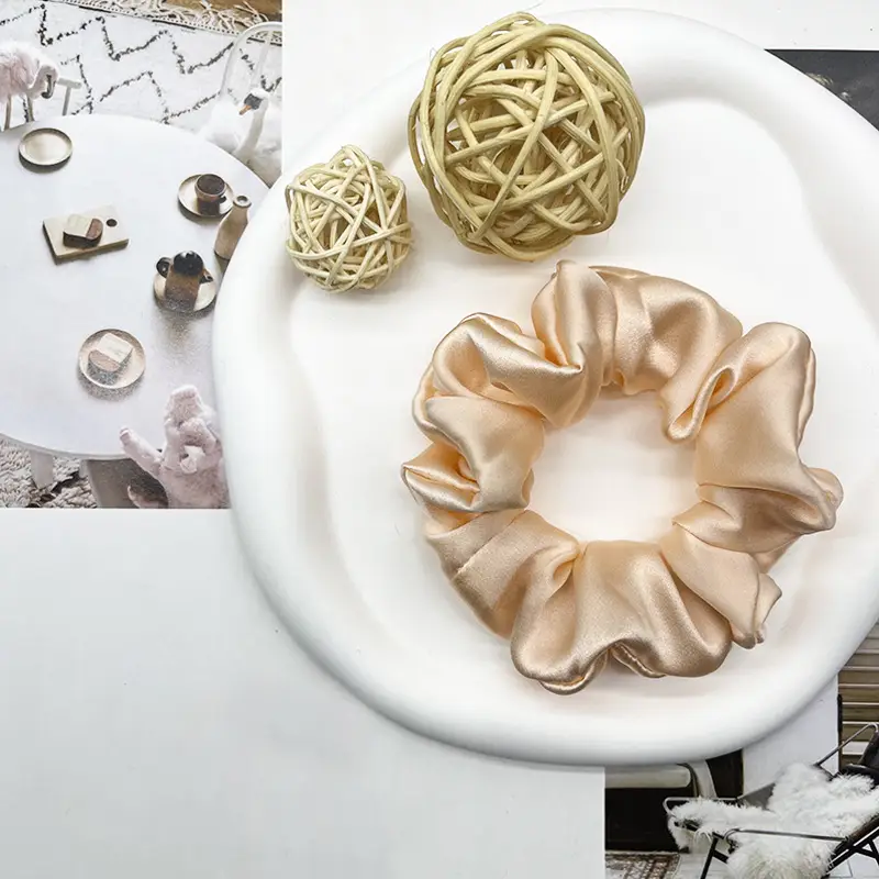 Silk Hair Ring 3.5cm Wide Color Silk Intestinal Ring Mulberry Silk Satin French Vintage Hair Rope Hair Band - Image 21
