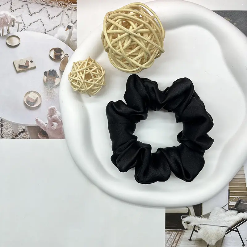 Silk Hair Ring 3.5cm Wide Color Silk Intestinal Ring Mulberry Silk Satin French Vintage Hair Rope Hair Band - Image 5