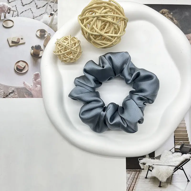 Silk Hair Ring 3.5cm Wide Color Silk Intestinal Ring Mulberry Silk Satin French Vintage Hair Rope Hair Band - Image 7