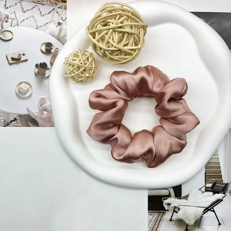 Silk Hair Ring 3.5cm Wide Color Silk Intestinal Ring Mulberry Silk Satin French Vintage Hair Rope Hair Band - Image 8