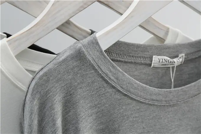 Women Grey Long Sleeve T-Shirt Loose Fit — feature 3