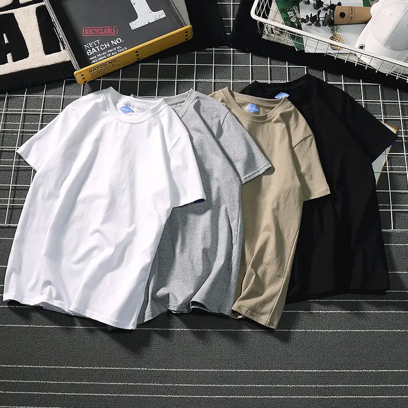 Japanese Men Grey T-Shirt Summer Casual Wear - Image 2
