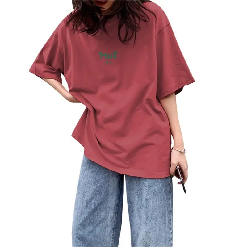 Women Loose Fit Red T-Shirt 2025 Summer Plus Size - Image 8