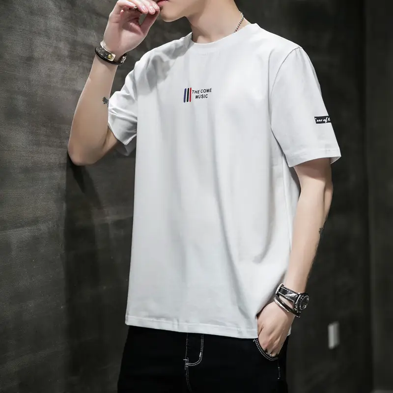 Men Black Telephone Print T-Shirt Short Sleeve Loose Fit - Image 11