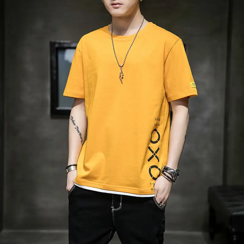 Men Black Telephone Print T-Shirt Short Sleeve Loose Fit - Image 17