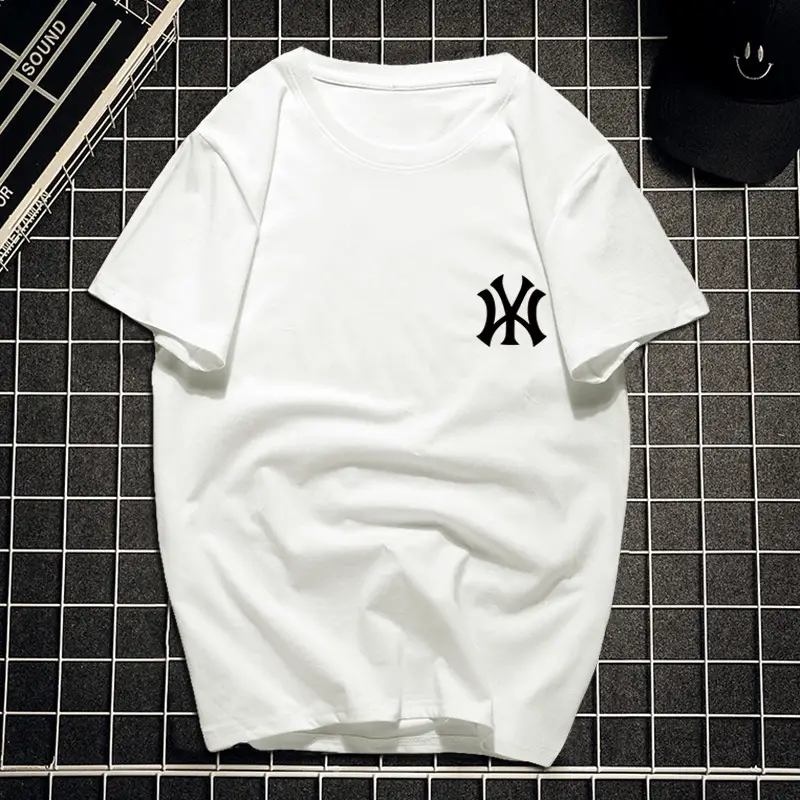 Men Black Telephone Print T-Shirt Short Sleeve Loose Fit - Image 38