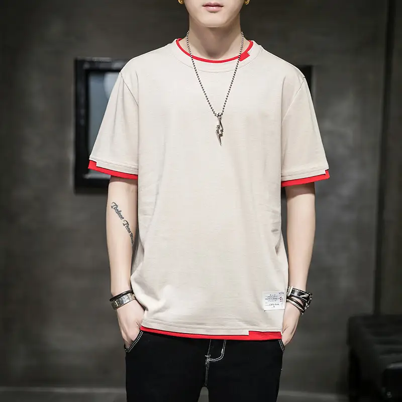 Men Black Telephone Print T-Shirt Short Sleeve Loose Fit - Image 4