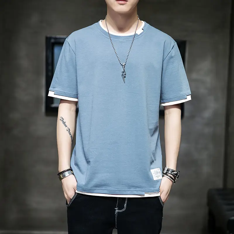 Men Black Telephone Print T-Shirt Short Sleeve Loose Fit - Image 7