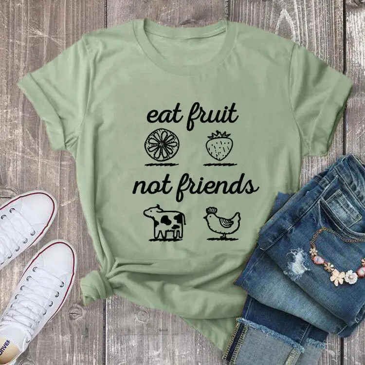 Eat Fruit Not Friends T-Shirt Maroon Short Sleeve - Image 7