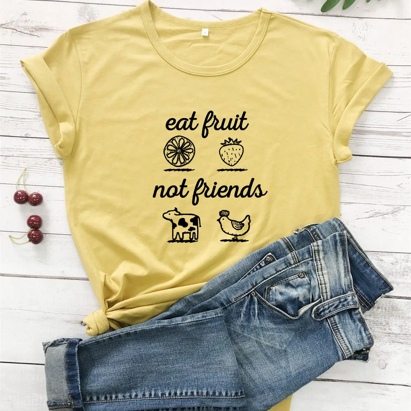 Eat Fruit Not Friends T-Shirt Maroon Short Sleeve - Image 10