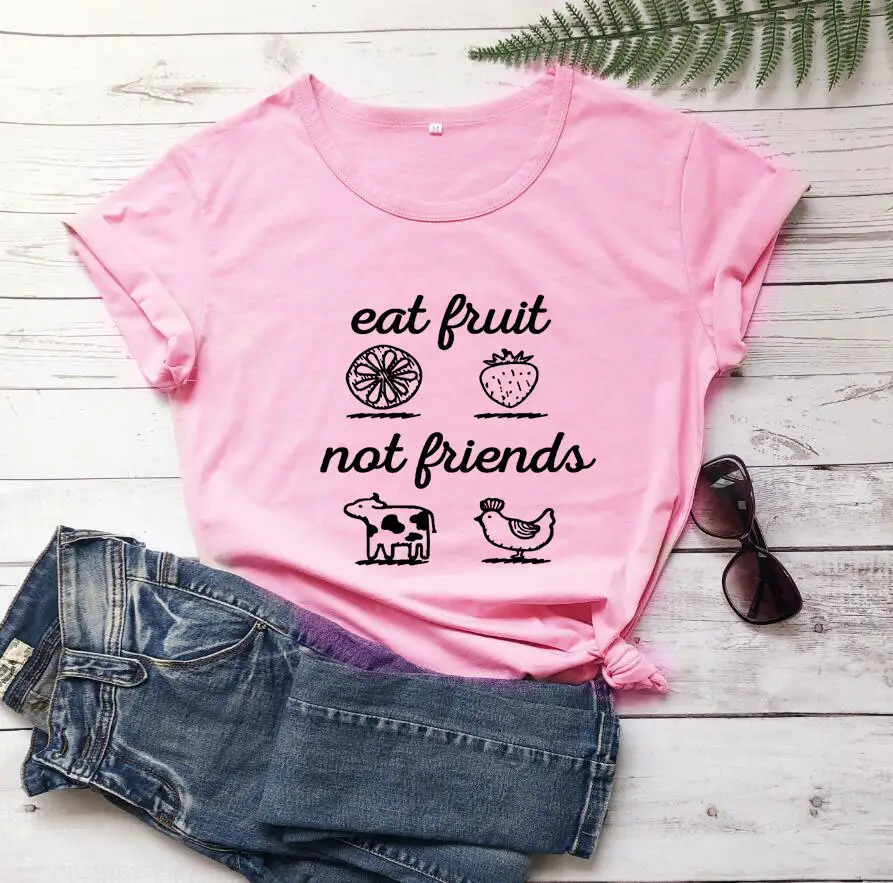 Eat Fruit Not Friends T-Shirt Maroon Short Sleeve - Image 4