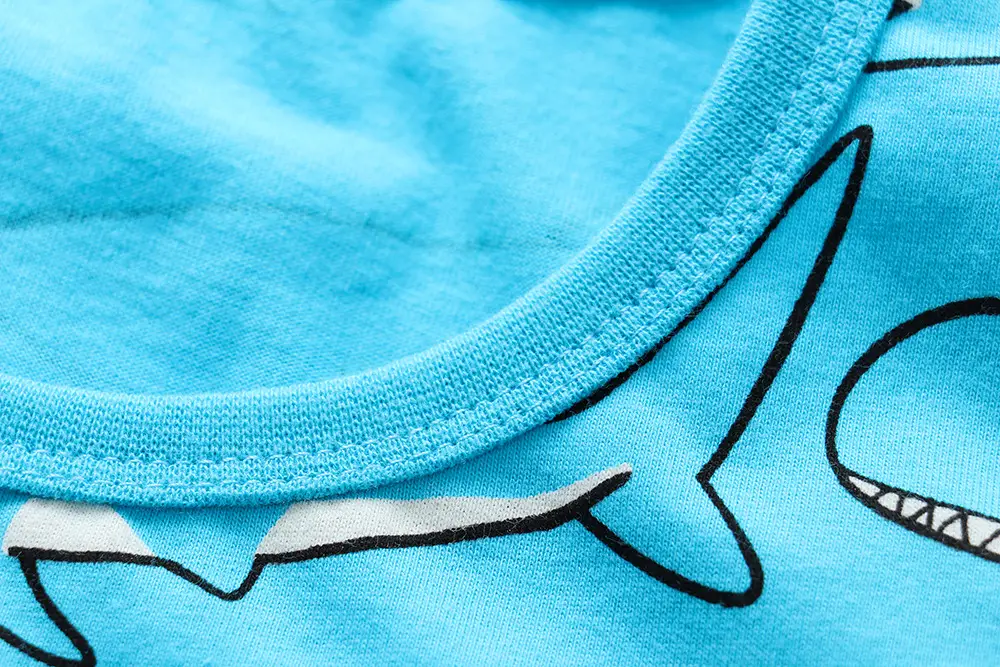 Blue Shark Print Cotton T-Shirt for Boys Girls - Image 4