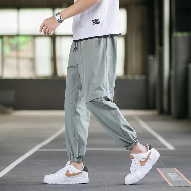 Men's Artlength Crocodile Print Pants Black All Match - Image 7