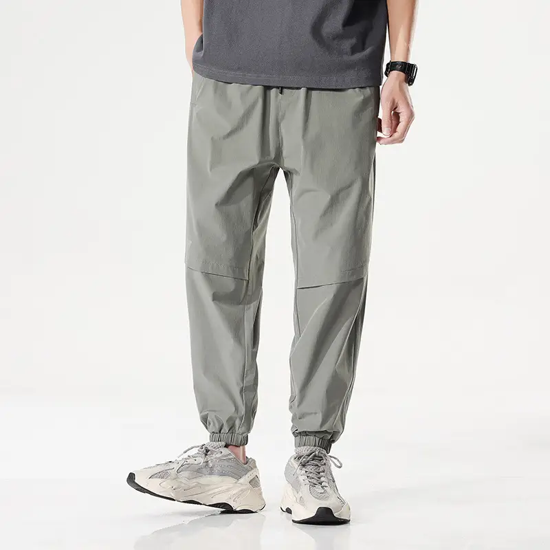 Men's Artlength Crocodile Print Pants Black All Match - Image 2