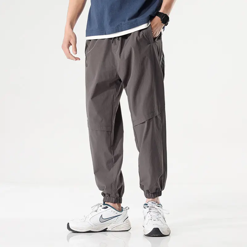 Men's Artlength Crocodile Print Pants Black All Match - Image 4