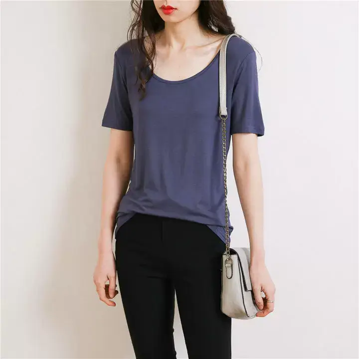 Women White Crossback T-Shirt Short Sleeve Summer — feature 4