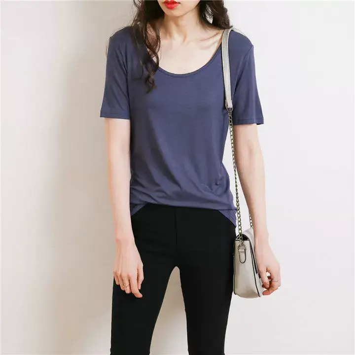 Women White Crossback T-Shirt Short Sleeve Summer — feature 5