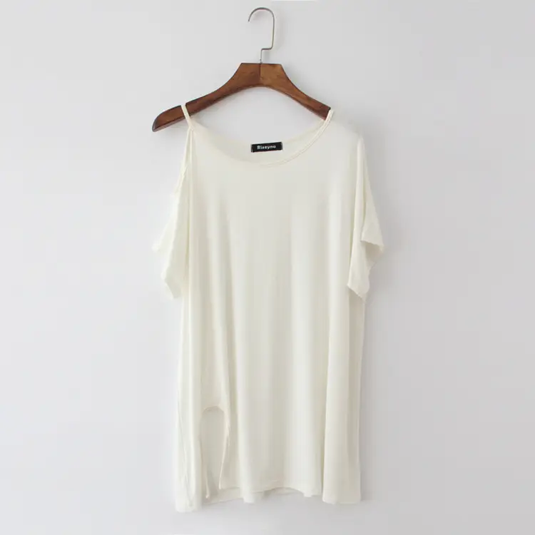 Women Grey Split Strap T-Shirt Mid Length Shoulder Proof - Image 2