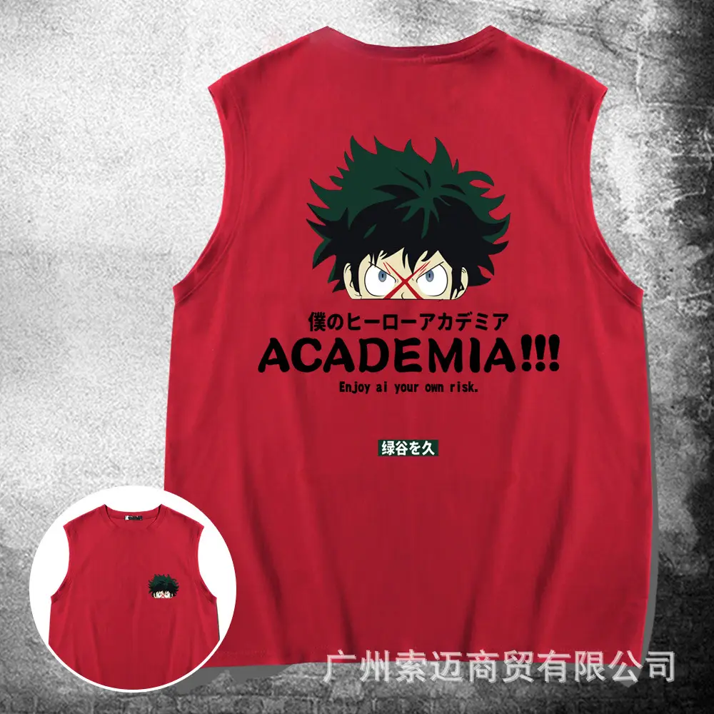 Male My Hero Academia Sleeveless Vest Black Wide Shoulder - Image 4