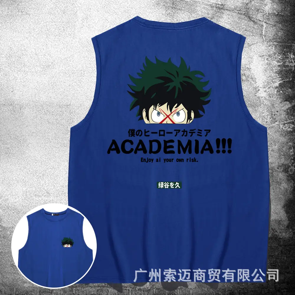 Male My Hero Academia Sleeveless Vest Black Wide Shoulder - Image 5