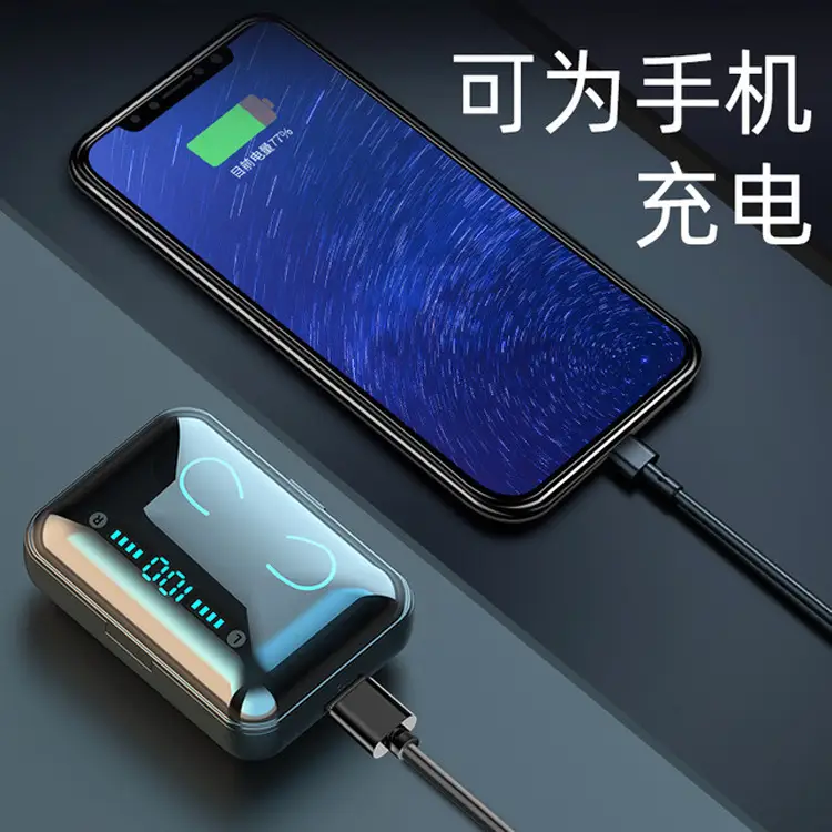 Bluetooth Headset with Power Bank & 5.0 LED Display