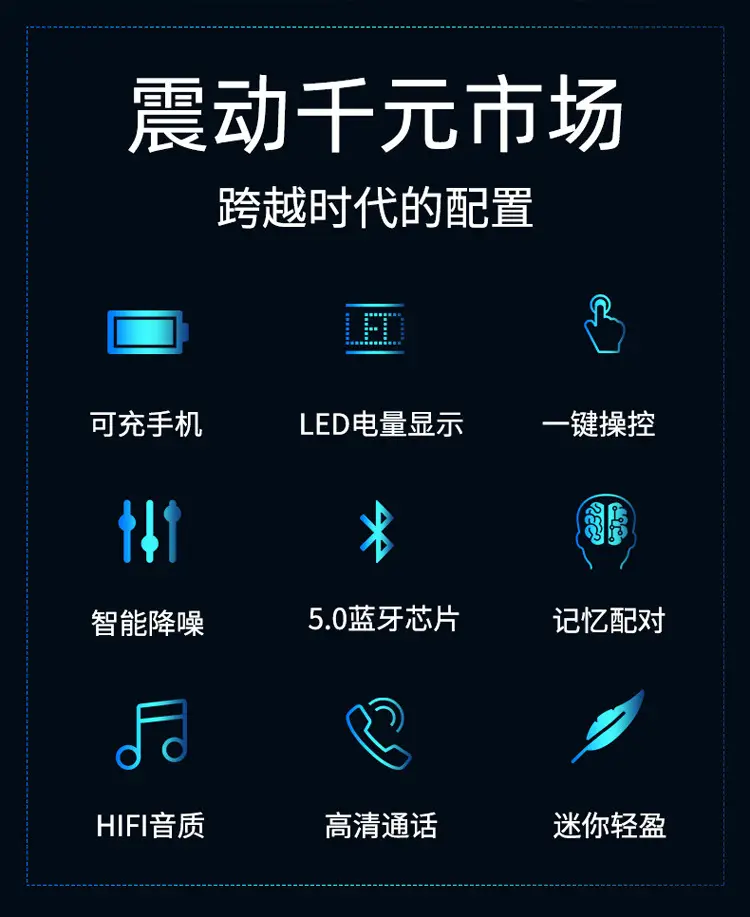 Bluetooth Headset with Power Bank & 5.0 LED Display — feature 2