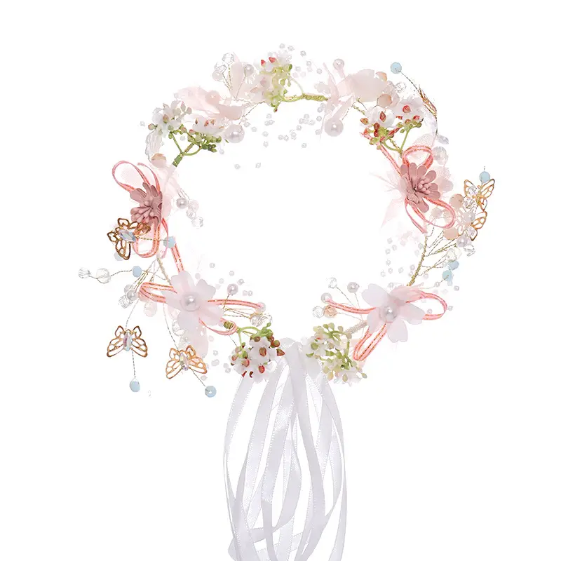 Children's Bridal Hairband with Butterfly & Pearl Accents - Image 6