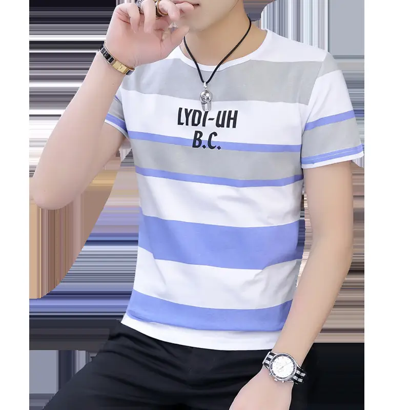 Men Striped Cotton T-Shirt LYD-LUH B.C - Image 8