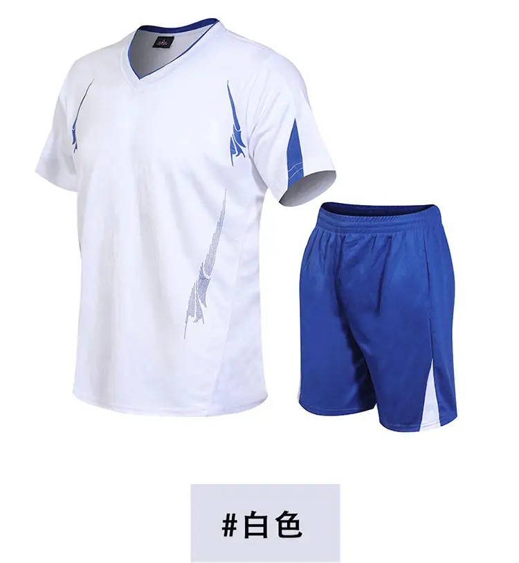 Men Neon Blue Athletic Sportswear Set Shorts & T-Shirt — feature 42