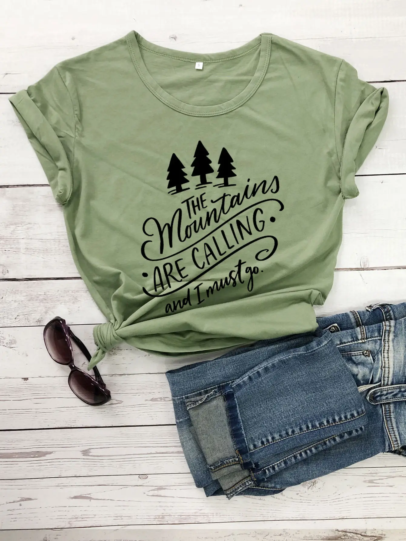 Men Navy T-Shirt Three Trees Design Short Sleeve - Image 10
