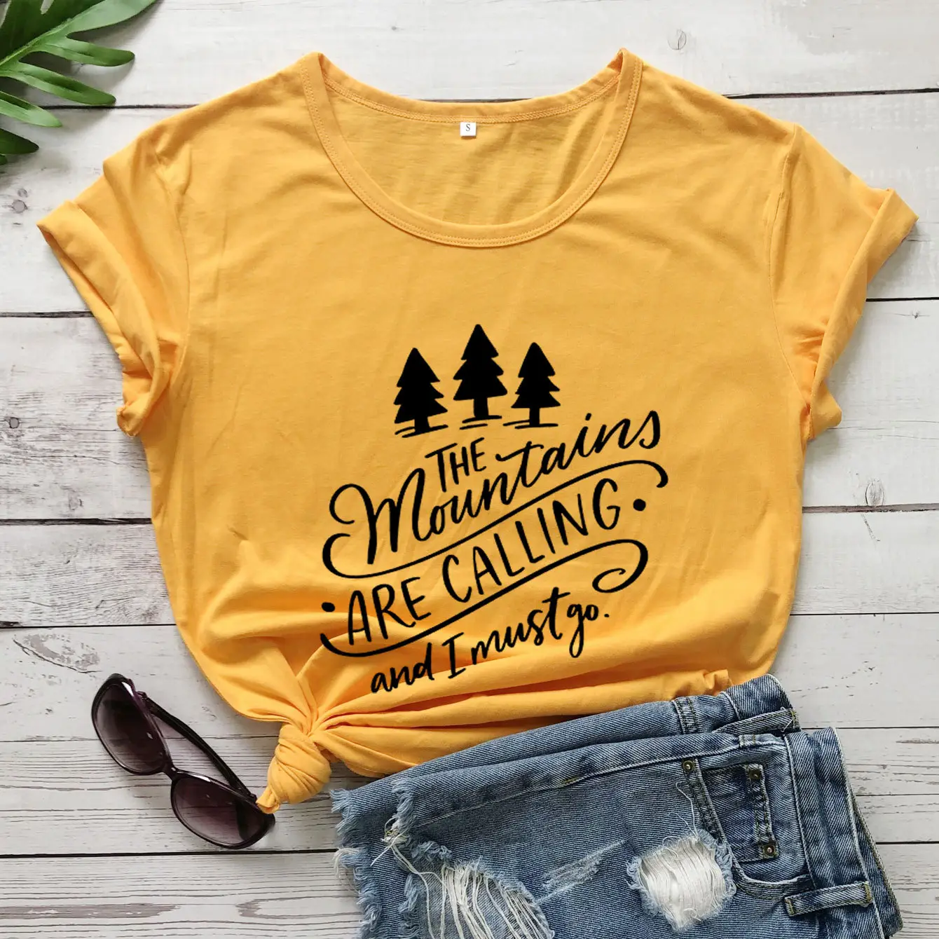 Men Navy T-Shirt Three Trees Design Short Sleeve - Image 3