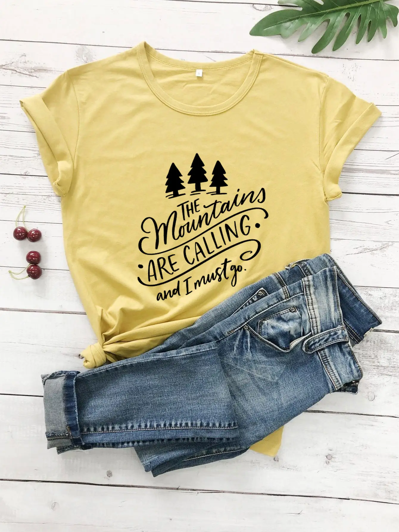 Men Navy T-Shirt Three Trees Design Short Sleeve - Image 5